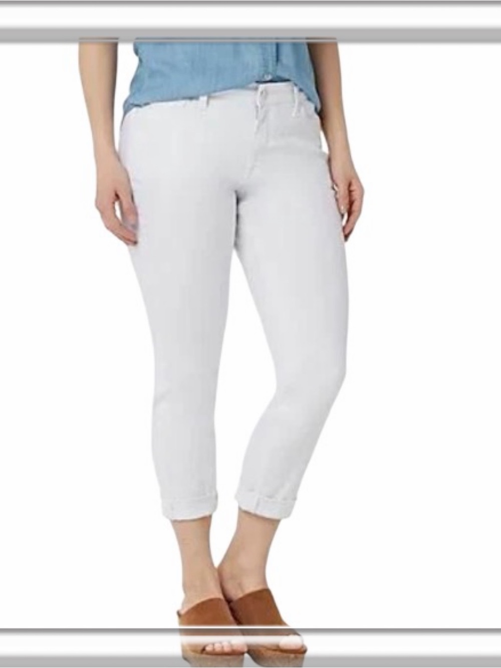 Laurie Felt Daisy Denim Girlfriend Ankle Jeans Size 12 White Stretch